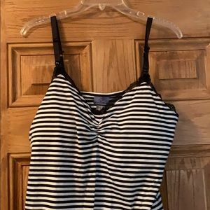 Striped nursing tank.